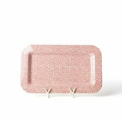 Coton Colors Red Small Dot Mini Entertaining Rectangle Platter Happy Everything By Coton Colors