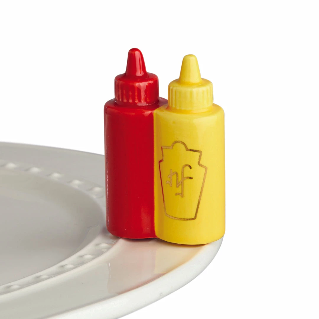 Nora Fleming Mini Ketchup & Mustard Bottles A230 Nora Fleming Tabletop 1 Nora Fleming Mini Ketchup & Mustard Bottles A230 Nora Fleming Tabletop
