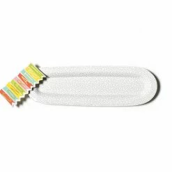 Coton Colors Happy Everything By Coton Colors Stone Small Dot Mini Skinny Oval Entertaining Tray