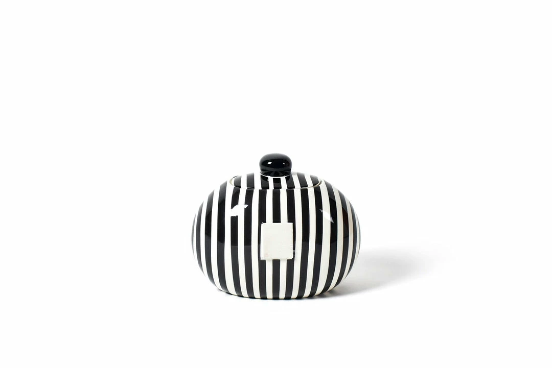 Coton Colors Black Stripe Mini Cookie Jar Happy Everything By Coton Colors 1 Coton Colors Black Stripe Mini Cookie Jar Happy Everything By Coton Colors